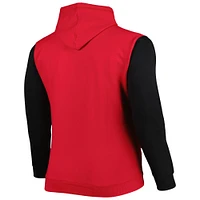 Men's Fanatics Red/Black Chicago Bulls Big & Tall Bold Attack Pullover Hoodie