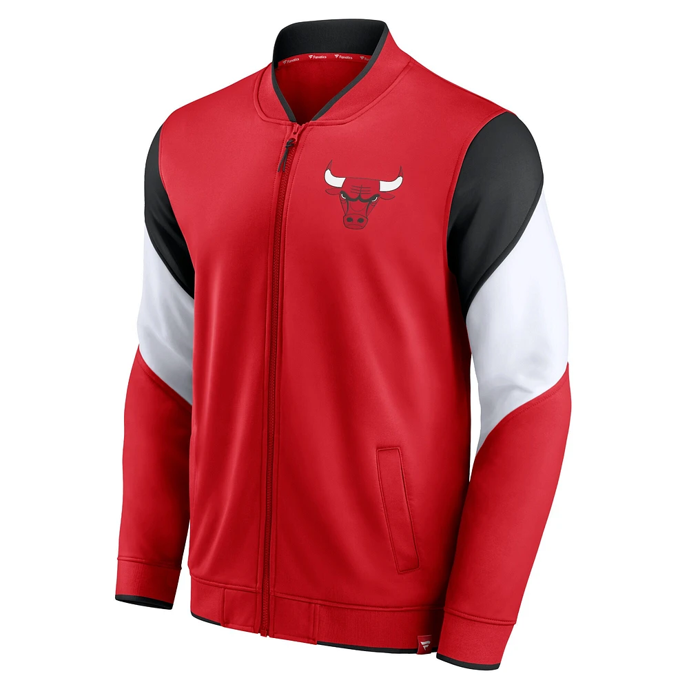 Men's Fanatics Red/Black Chicago Bulls League Best Performance Full-Zip Jacket