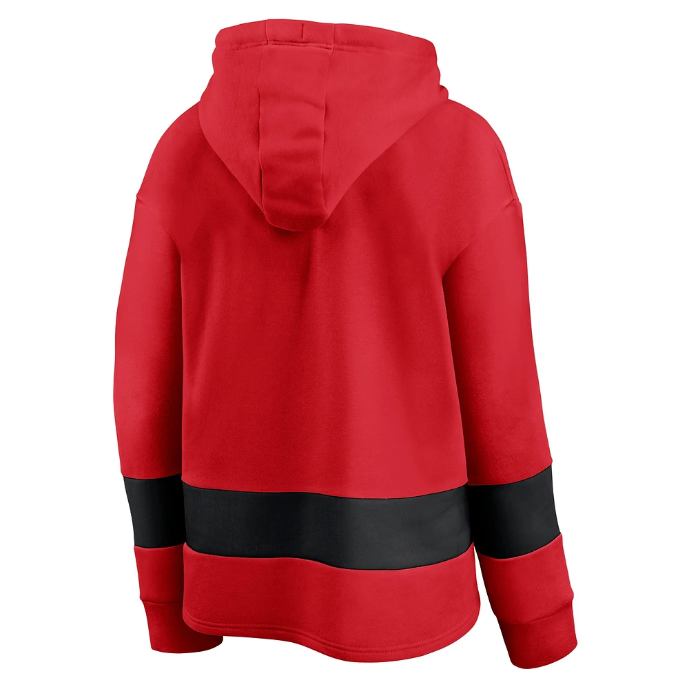 Men's Fanatics Red Chicago Bulls Block Party Major Play - Pullover Hoodie