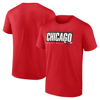 T-shirt rouge Fanatics Chicago Bulls Box Out pour hommes