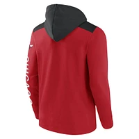 Fanatics Red Chicago Bulls Walk Off Fleece Full-Zip pour hommes - Sweat à capuche