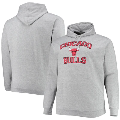 Sweat à capuche gris chiné Chicago Bulls Big & Tall Heart Soul pour homme