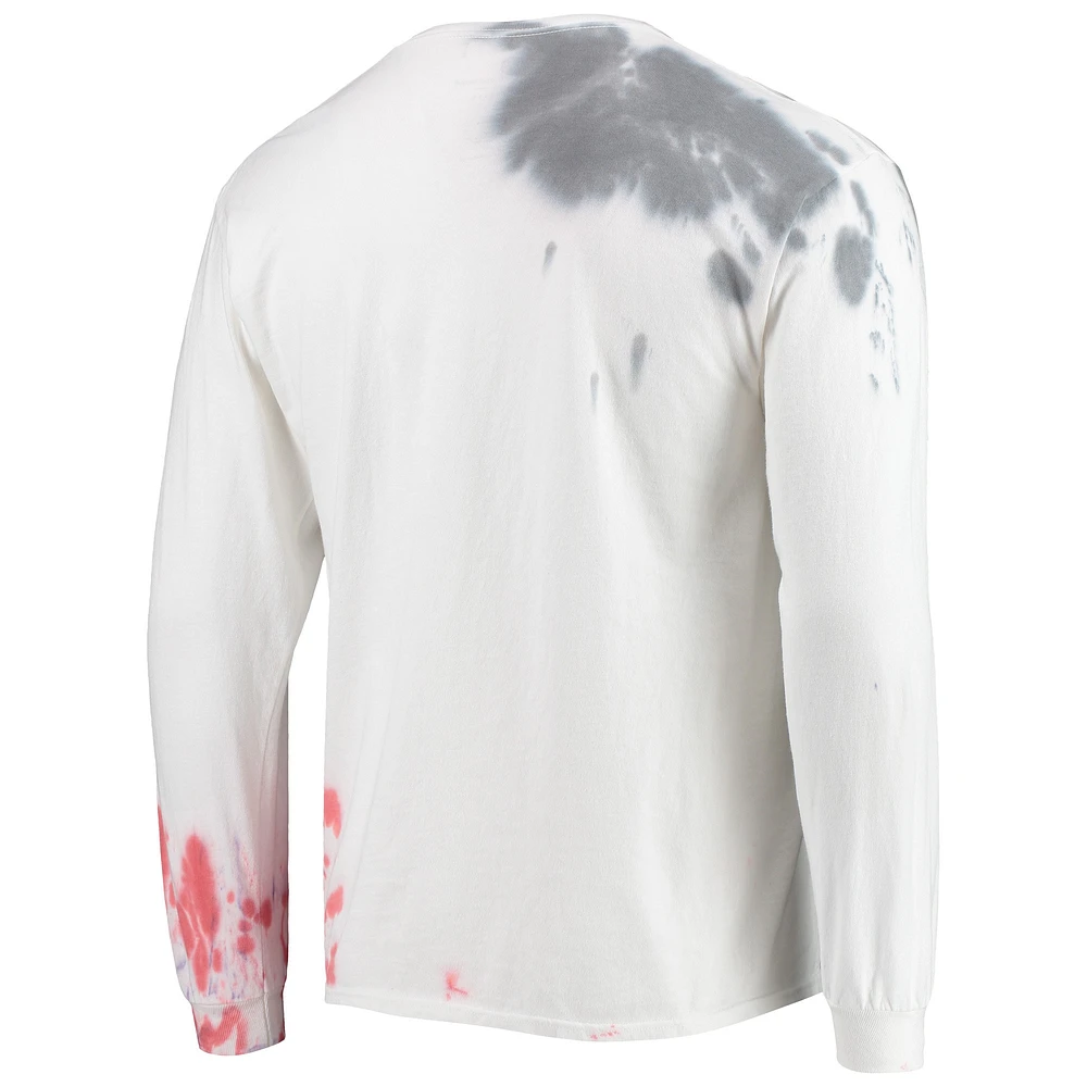 Men's Junk Food White Chicago Bulls Tie-Dye Long Sleeve T-Shirt