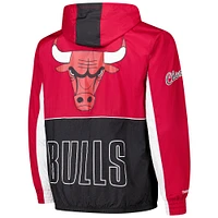 Men's Mitchell & Ness Black/Red Chicago Bulls Hardwood Classics Big Shot Premium Full-Zip Windbreaker Jacket