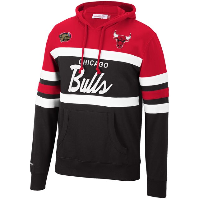 Chandail d'entraîneur en chef des Chicago Bulls pour hommes Mitchell & Ness noir/rouge - à capuchon