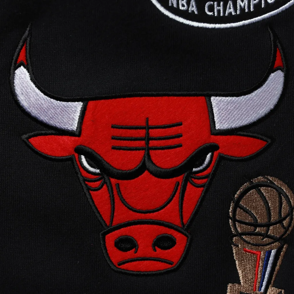 Pantalon de jogging en polaire noir Mitchell & Ness Chicago Bulls Champs City pour hommes