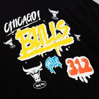 Men's Mitchell & Ness Black Chicago Bulls Hardwood Classics Slap Sticker - T-Shirt