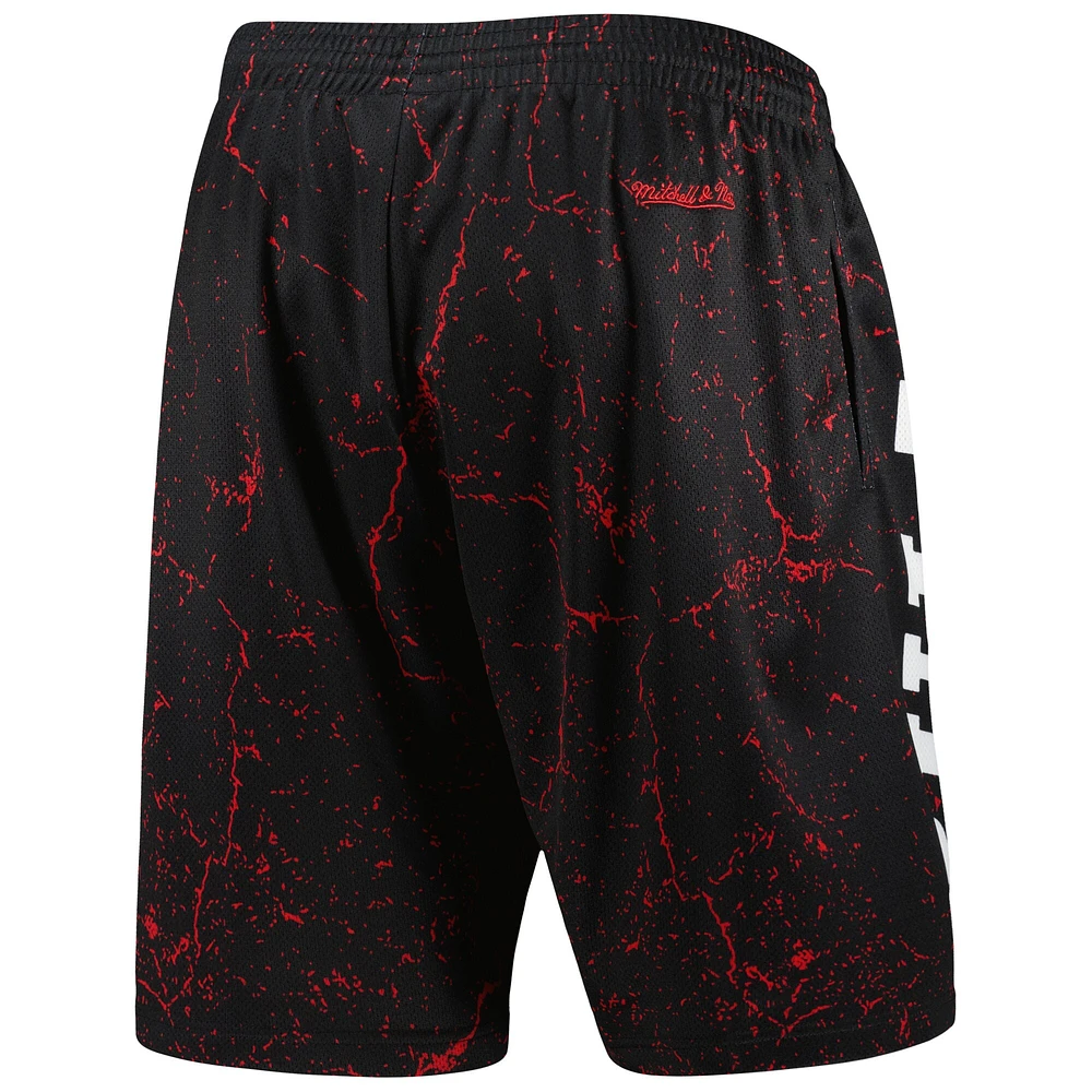 Men's Mitchell & Ness Dennis Rodman Black Chicago Bulls Hardwood Classics Player Burst Shorts