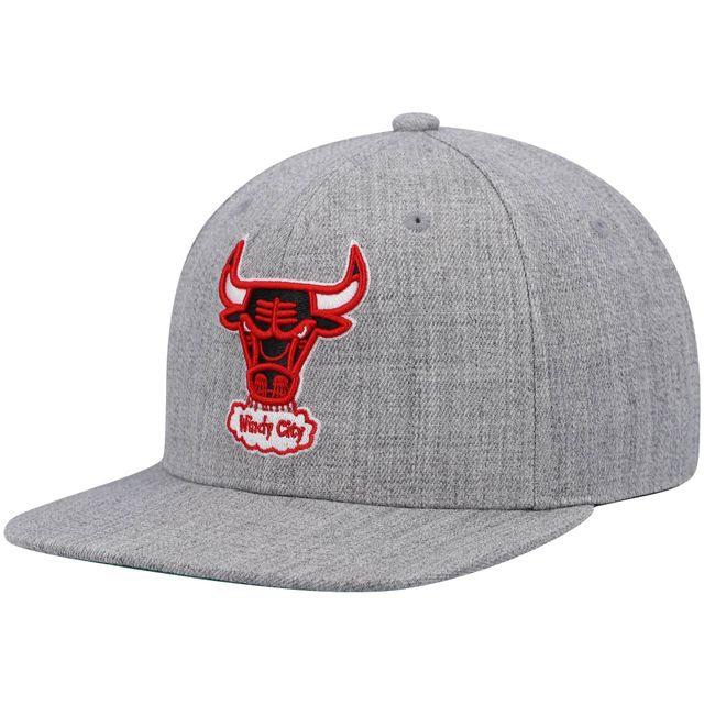 Casquette Snapback Chicago Bulls Hardwood Classics Team 2.0 gris chiné Mitchell & Ness pour homme