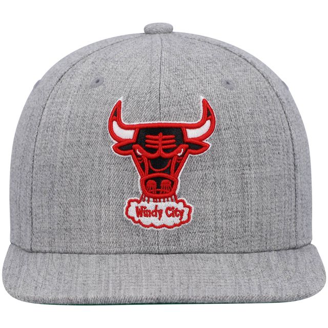 Casquette Snapback Chicago Bulls Hardwood Classics Team 2.0 gris chiné Mitchell & Ness pour homme