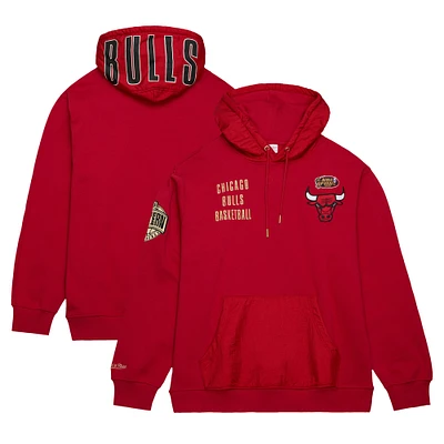 Sweat à capuche en polaire avec logo vintage Mitchell & Ness Red Chicago Bulls Team OG 2.0 pour hommes
