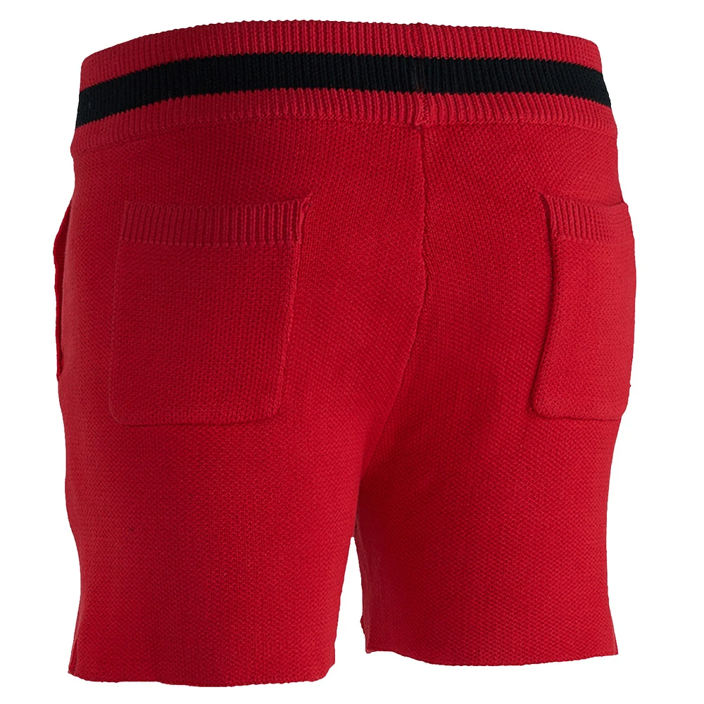 Short en tricot sans identification de l'appelant NBA x Keizer Clark Chicago Bulls rouge/noir pour homme