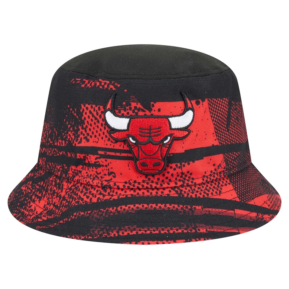 Men's New Era  Black/Red Chicago Bulls Tip-Off Bucket Hat