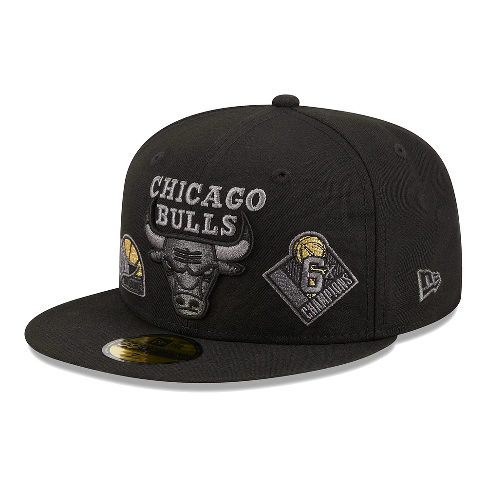 Men's New Era  Black Chicago Bulls 59FIFTY Fitted Hat