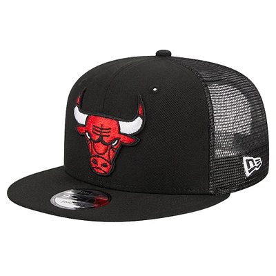 Men's New Era Black Chicago Bulls Meshback 9FIFTY Snapback Hat