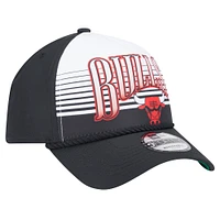 Men's New Era Black Chicago Bulls Throwback Gradient A-Frame 9FORTY Adjustable Hat