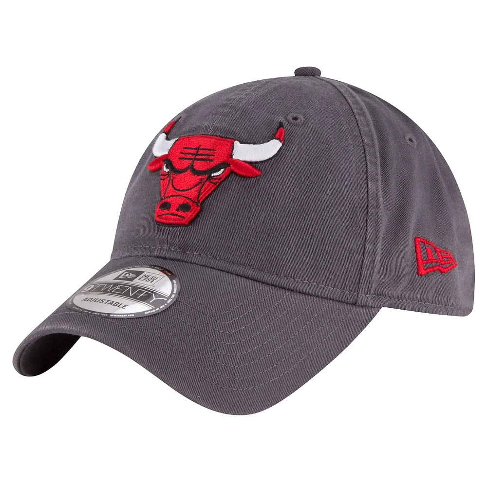 Casquette réglable New Era Charcoal Chicago Bulls Team 2.0 9TWENTY pour hommes