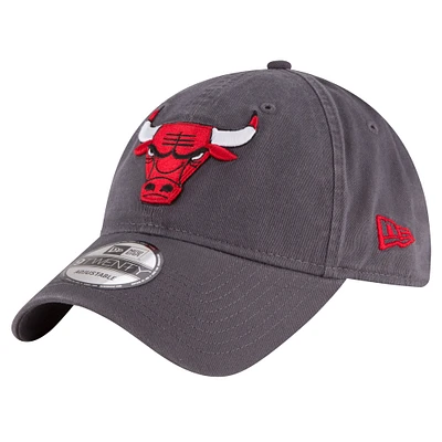 Casquette réglable New Era Charcoal Chicago Bulls Team 2.0 9TWENTY pour hommes