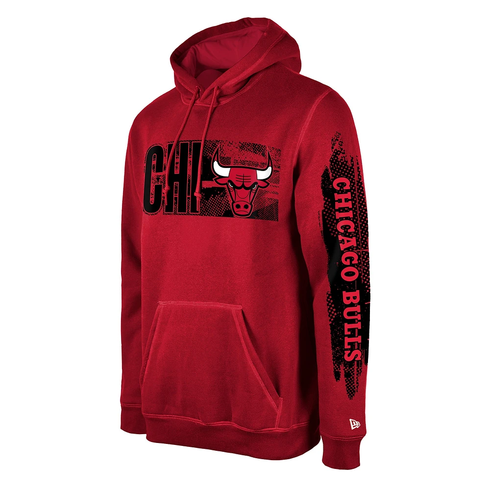 Men's New Era Chicago Bulls Red Tip-Off Collection Pullover Hoodie