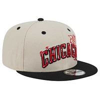 Men's New Era Cream Chicago Bulls Injection Team Art 9FIFTY Adjustable Snapback Hat