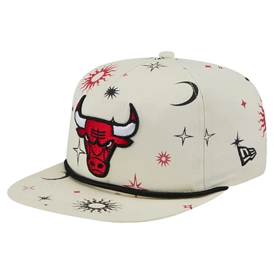 Casquette snapback Chicago Bulls Lunar Golfer de New Era pour homme, couleur crème