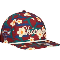 Casquette de golf à imprimé floral Chicago Bulls New Era pour homme, motif Crimson