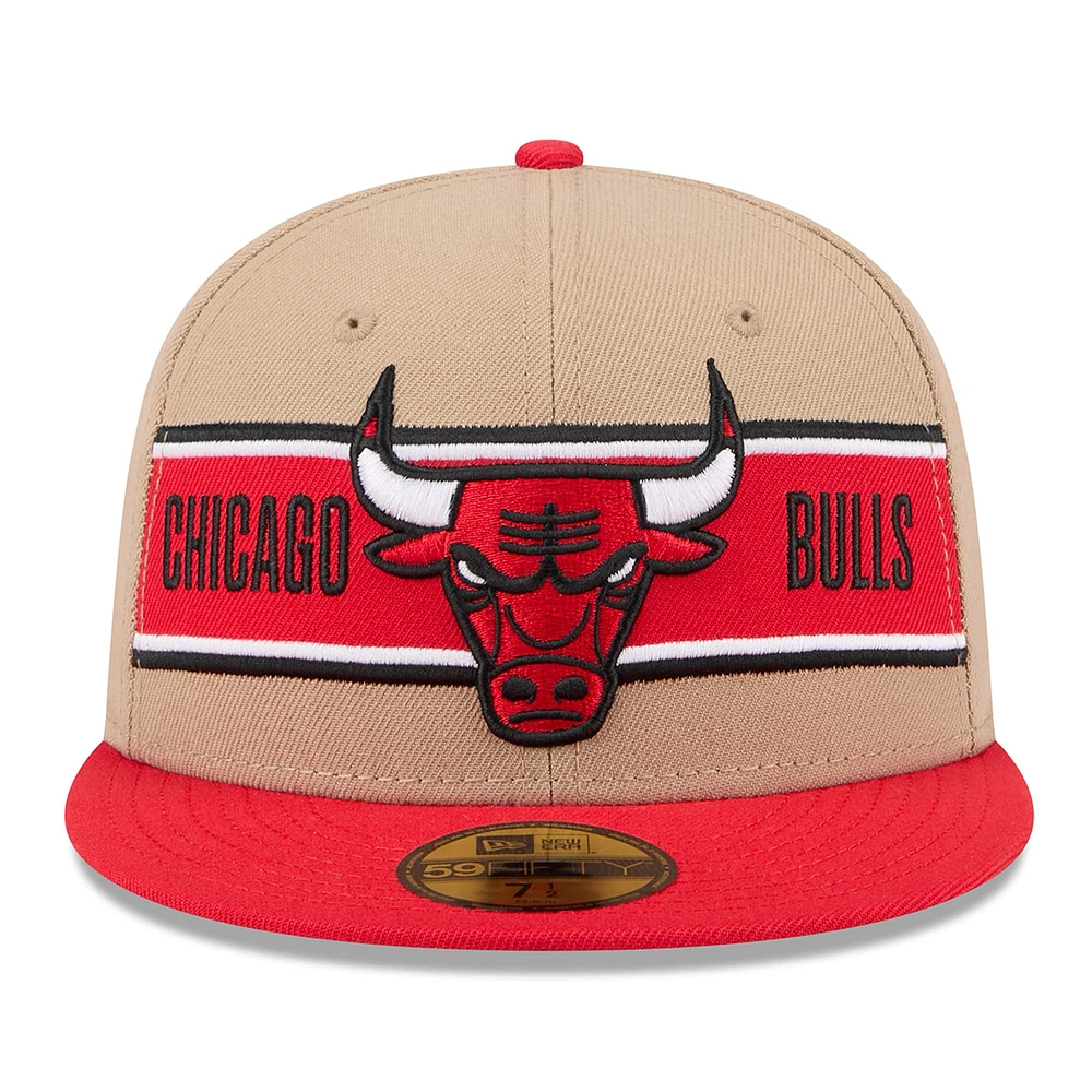 Men's New Era Tan/Red Chicago Bulls 2024 NBA Draft 59FIFTY Fitted Hat