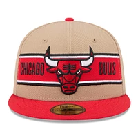 Men's New Era Tan/Red Chicago Bulls 2024 NBA Draft 59FIFTY Fitted Hat