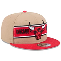 Men's New Era Tan/Red Chicago Bulls 2024 NBA Draft 9FIFTY Snapback Hat