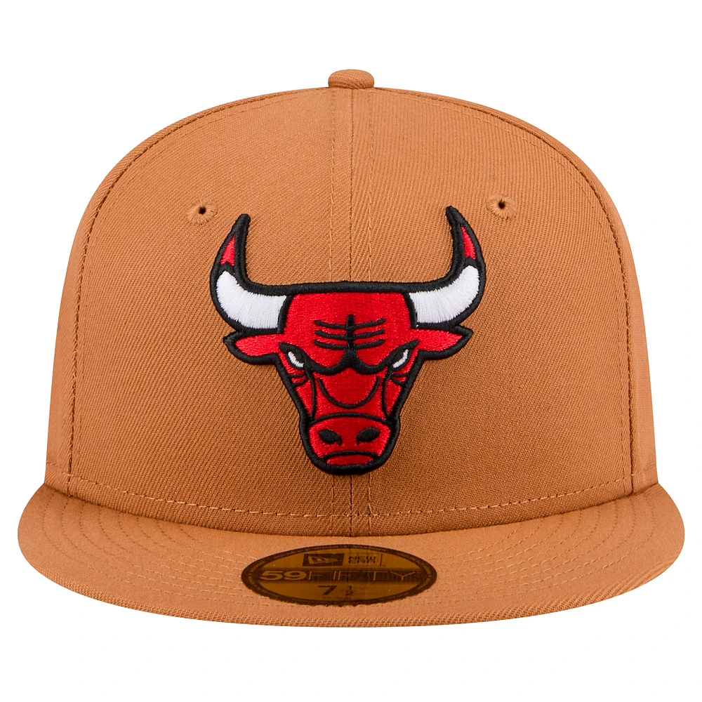 Men's New Era Tan Chicago Bulls Color Pack 59FIFTY Fitted Hat