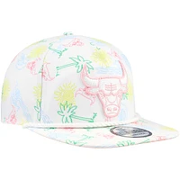 Men's New Era White Chicago Bulls Palm Trees and Waves Golfer Adjustable Hat