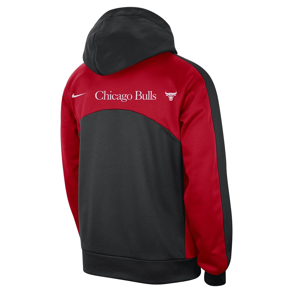 Men's Nike Black/Red Chicago Bulls Authentic Starting Five Force Performance Pullover Hoodie
