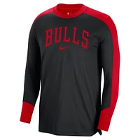 Men's Nike Black Chicago Bulls 2024/25 Authentic Pre-Game Legend Long Sleeve Shooting Shirt
