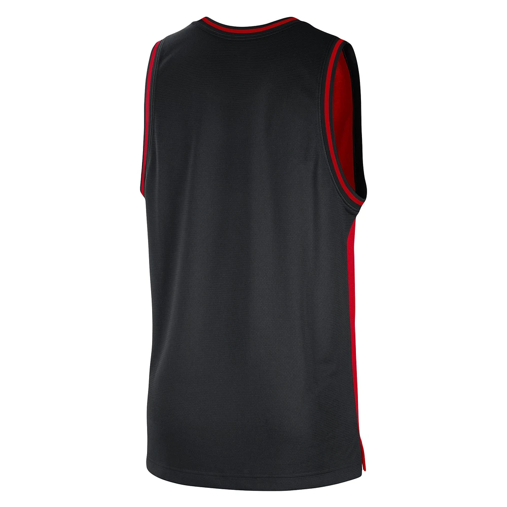 Men's Nike Red/Black Chicago Bulls Courtside Versus Force Split DNA Performance Mesh Tank Top