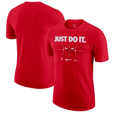 T-shirt Nike rouge Chicago Bulls Just Do It pour homme