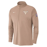 Men's Nike Tan Chicago Bulls 2024/25 City Edition Authentic Coaches Performance Half-Zip Top