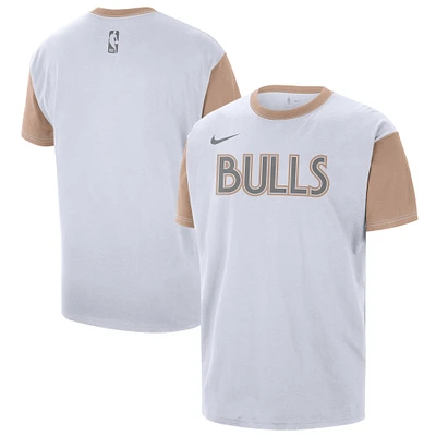 T-shirt Nike Chicago Bulls City Edition 2024/25 pour homme, color block, blanc