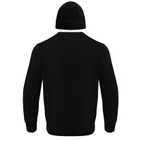 Men's Pro Standard Black Chicago Bulls Crewneck Pullover Sweater & Cuffed Knit Hat Box Gift Set