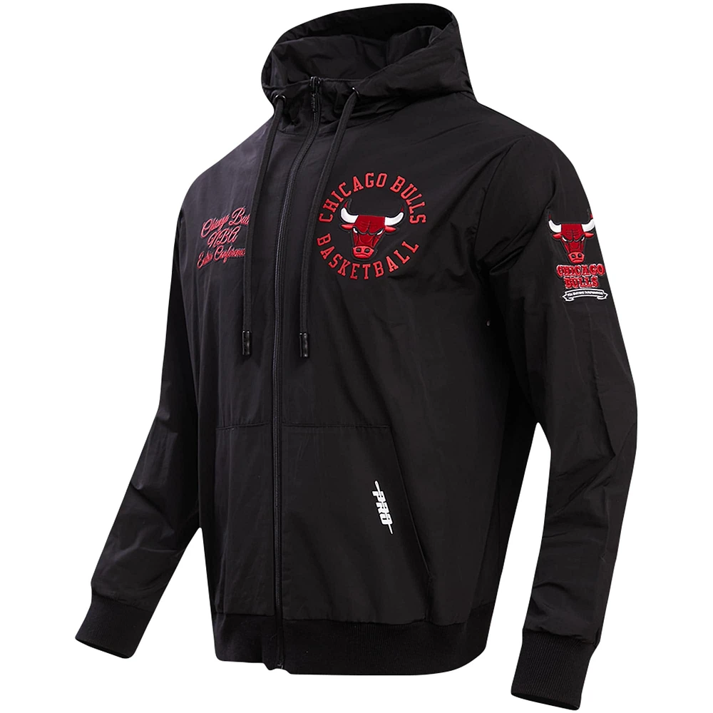 Men's Pro Standard Black Chicago Bulls Hybrid Full-Zip Hoodie