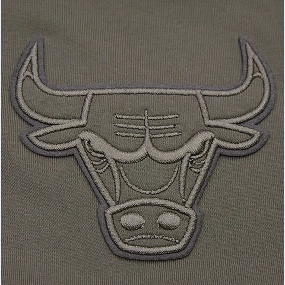 Men's Pro Standard  Gray Chicago Bulls Neutrals Short Sleeve Pullover Hoodie