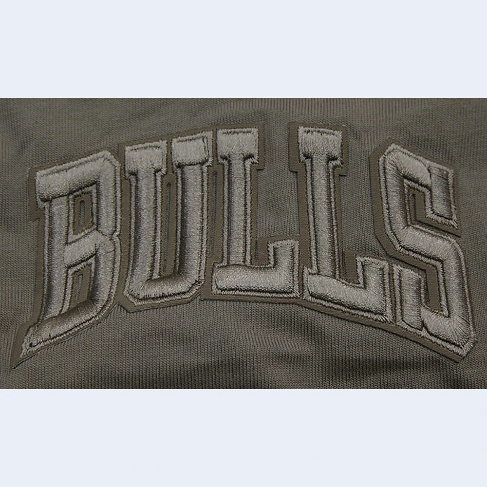 Men's Pro Standard  Gray Chicago Bulls Neutrals Short Sleeve Pullover Hoodie