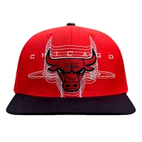 Men's Pro Standard Red/Black Chicago Bulls Logo Morph Snapback Hat