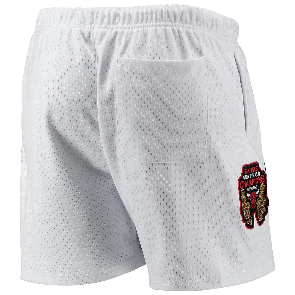 Men's Pro Standard White Chicago Bulls 6x NBA Finals Champions Mesh Capsule Shorts