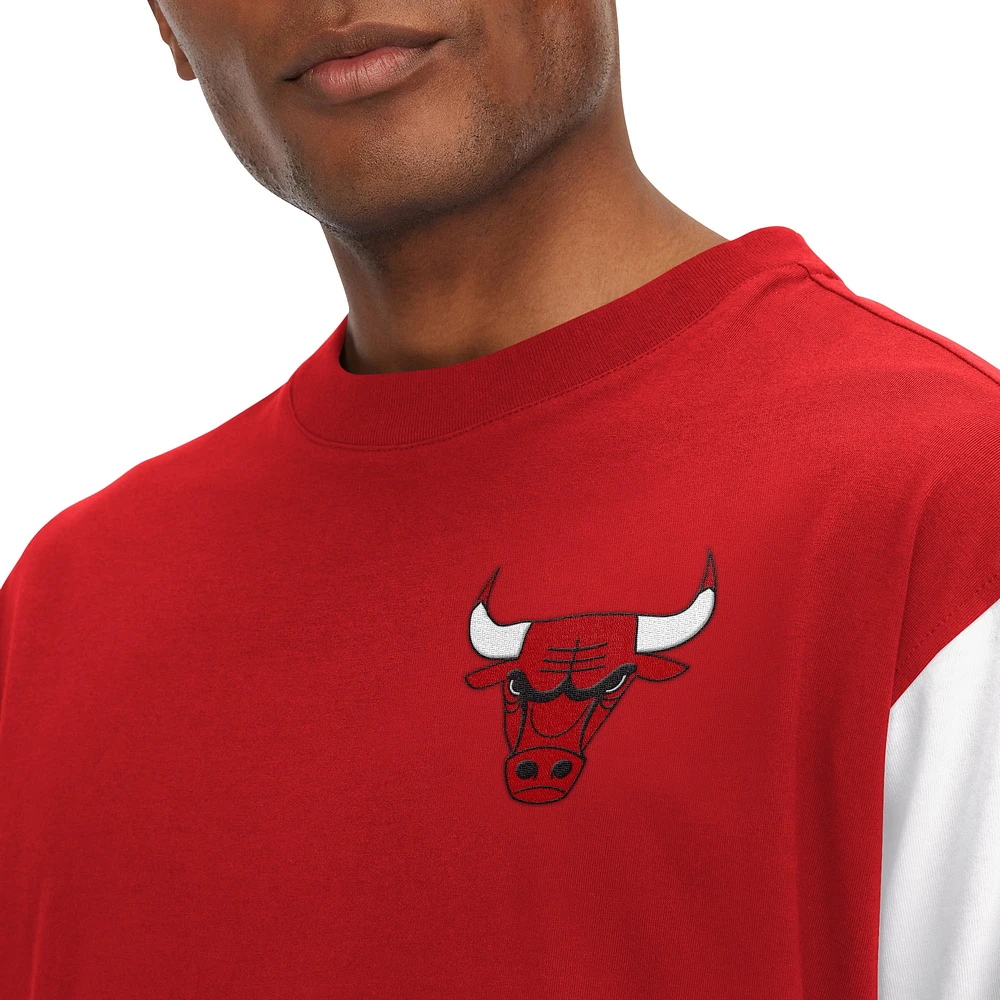 Men's Tommy Jeans Red Chicago Bulls Richie Color Block Long Sleeve T-Shirt