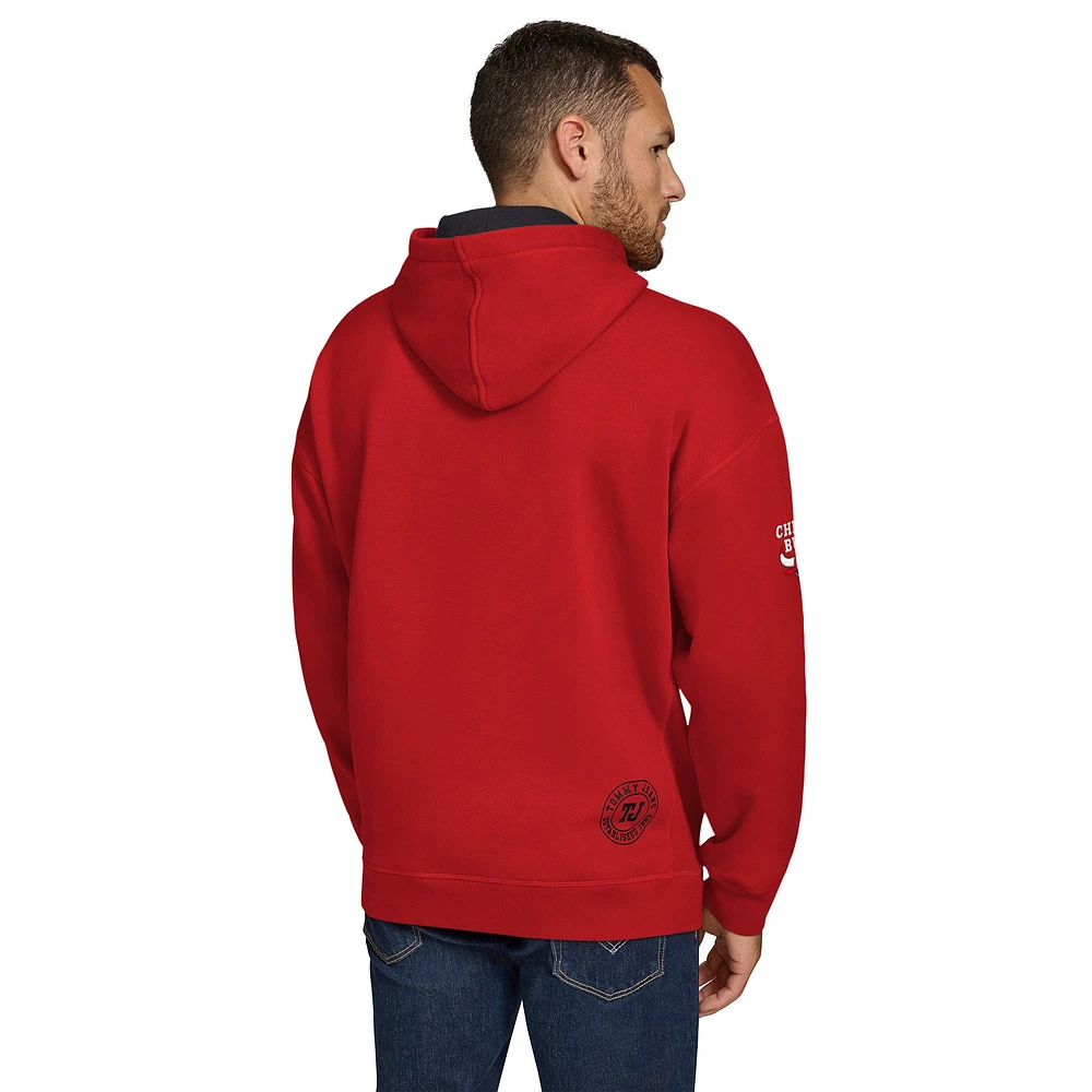 Men's Tommy Jeans Red Chicago Bulls Sebastian Pullover Hoodie