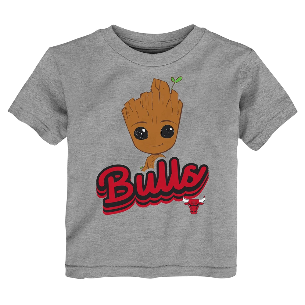 Toddler Heather Gray Chicago Bulls Two-Piece Guardians Of The Galaxy T-Shirt Set