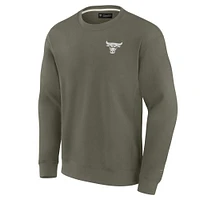 Unisex Fanatics Olive Chicago Bulls Elements Super Soft Fleece Pullover Sweatshirt
