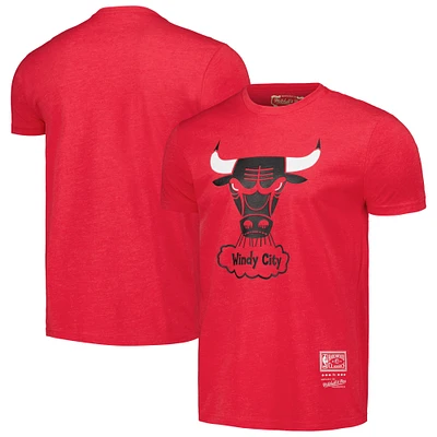 T-shirt unisexe avec logo rouge Chicago Bulls Hardwood Classics MVP Throwback
