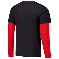 Unisex Stadium Essentials Black Chicago Bulls Spectator Twofer Long Sleeve  T-Shirt