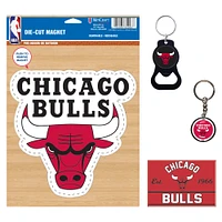 Lot de 4 porte-clés et aimants WinCraft Chicago Bulls